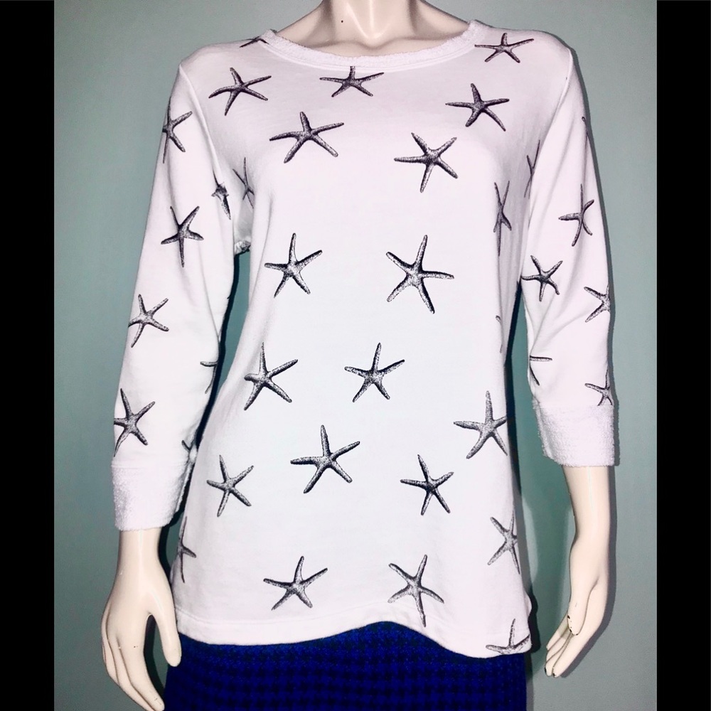 Beachy Starfish Sweatshirt / size (XL)